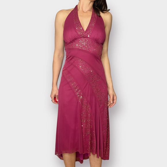 90s Rampage Mauve and Gold Party Dress - Picture 4 of 8